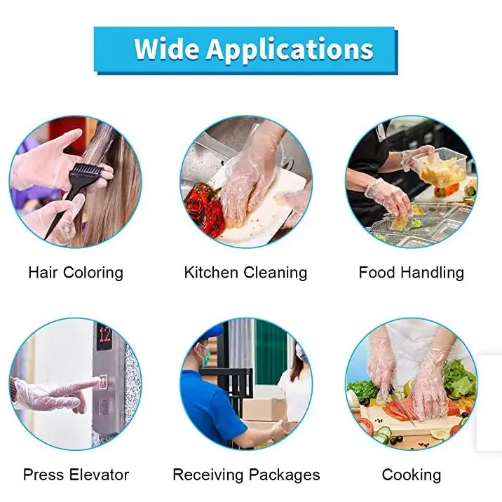 Cpe tpe 500 бумажные коробки перчатки картонные прозрачного пластика кухонные для домашней работы кухонная