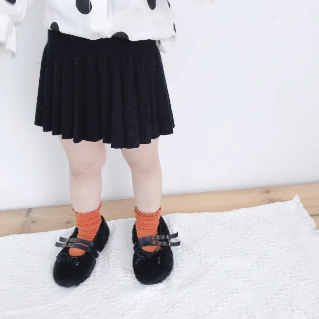 KS3459 New 2021 school girls pleated skirts cute kids knit short skirt