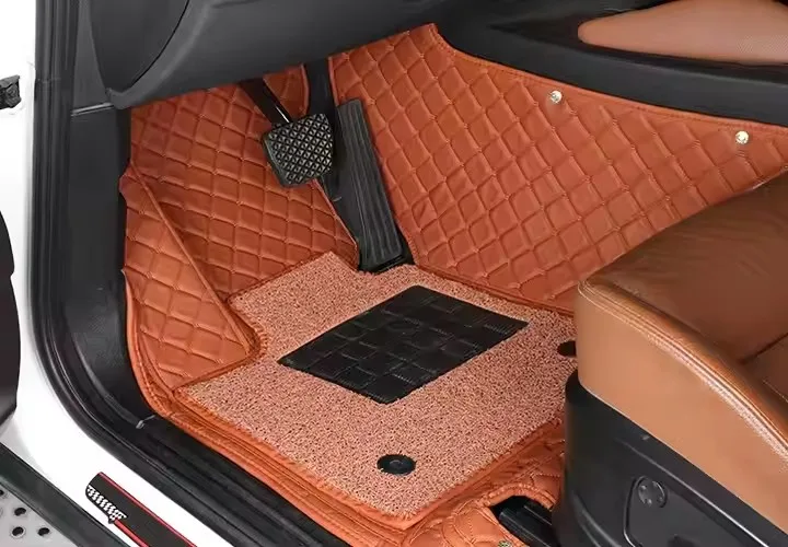 Оптовая продажа 5D горячий пресс Противоскользящий автомобильный коврик для ног Премиум кожаный материал с EVA или XPE напольный
