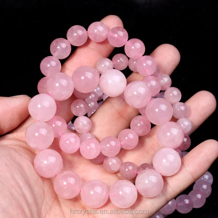 Semi-precious Stone Crafts Natural Rose Quartz Beads Bracelets Healing Crystal Beads Bracelet