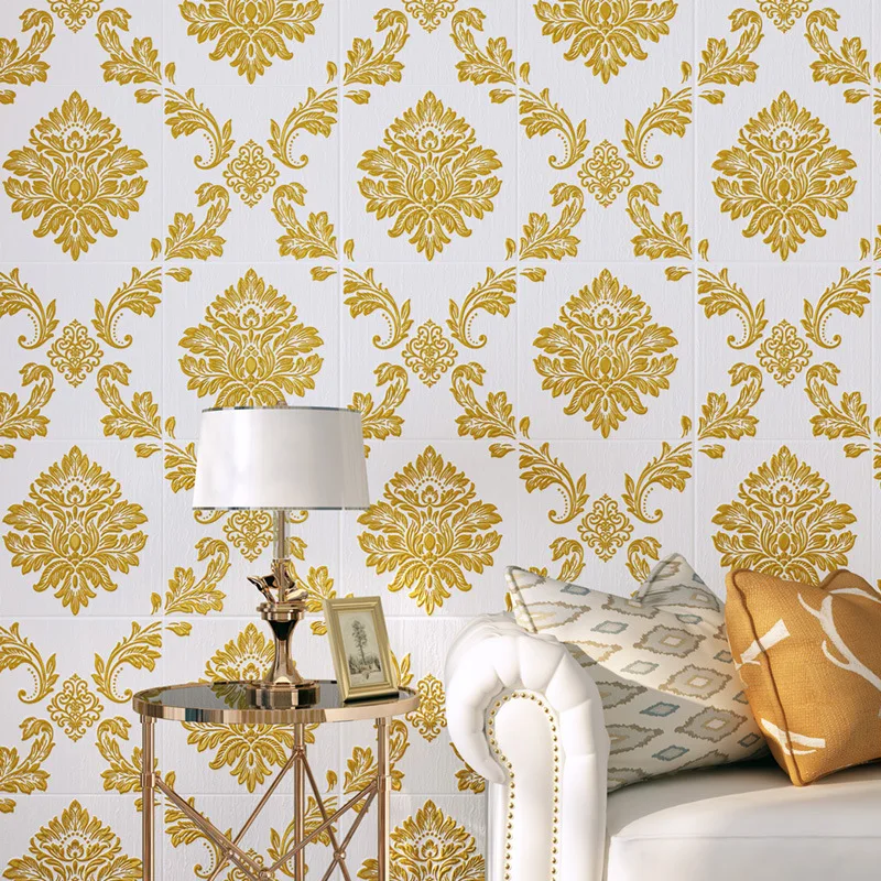 European bedroom wall decoration sticker aluminum-plastic board self-adhesive TV background wall wallpaper