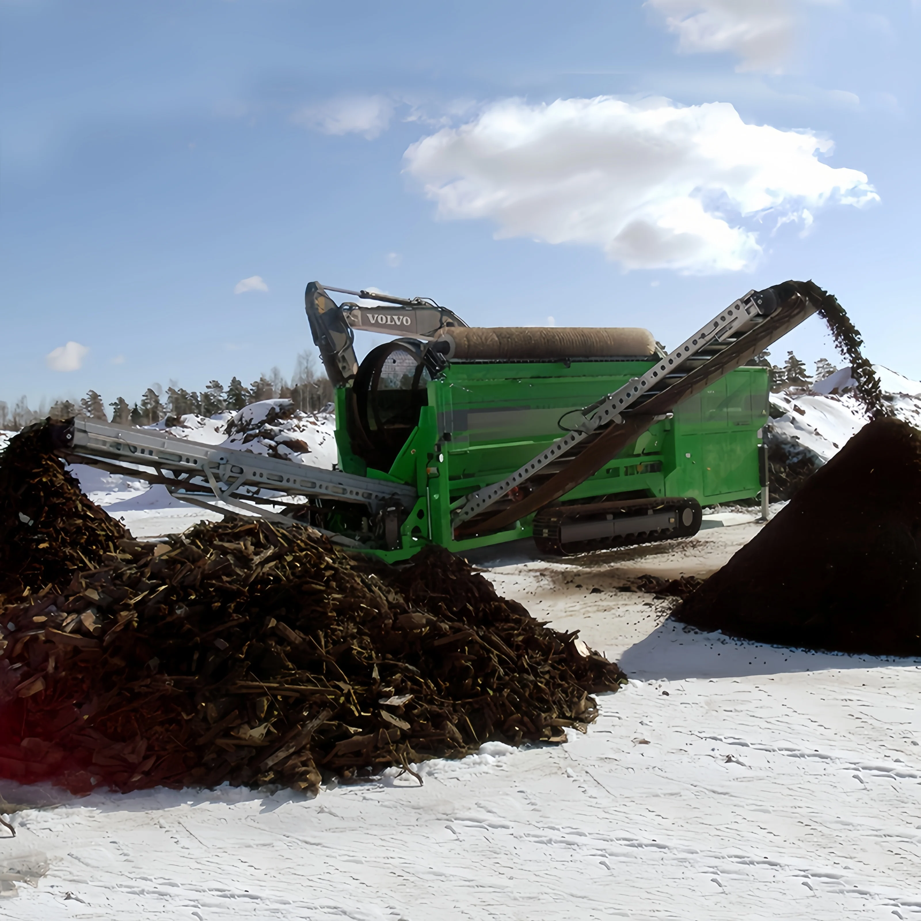 Hydraulic tracked sand gravel washing trommel screen topsoil  mobile firewood rock worms topsoil drum trommel screener