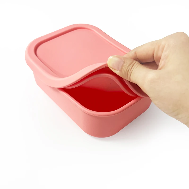 300ML BPA FREE Rectangle Airtight Food Grade 100% Kids Silicone Bento Lunch Box Container Set Storage for