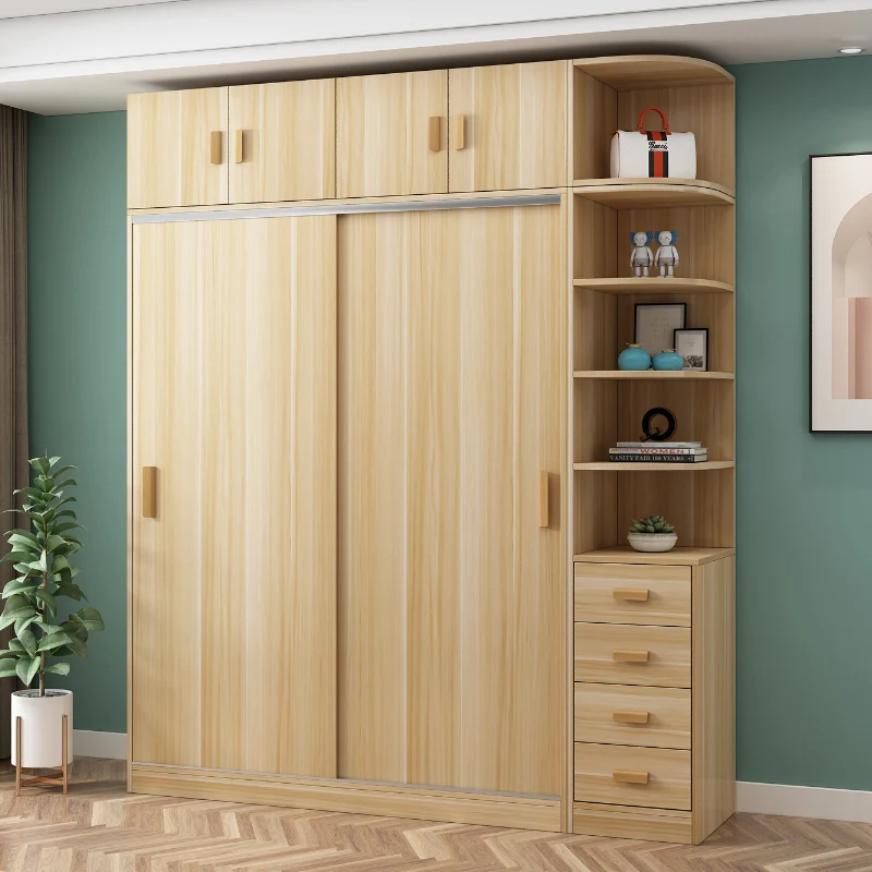 Eenvoudige massief houten zwarte walnoten garderobekast van vloer tot plafond met een breedte van 140 cm