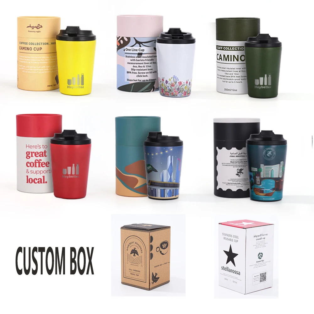 8oz Coffee Cup 380ml 12oz Travel Mug Insulated Reusable Thermal Stainless Steel Coffe Flask with Lid for Hot Cold Drinks Tumbler