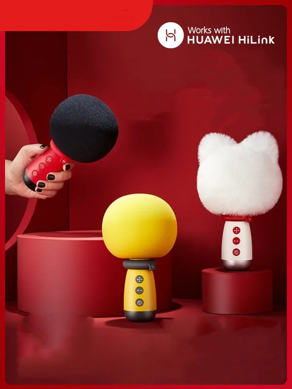 Sing Duoduo Snowman Huaweii HiLink Microphone Sponge Beautiful Yellow Karaoke KTV Smart Handy Portable Wireless Microphone