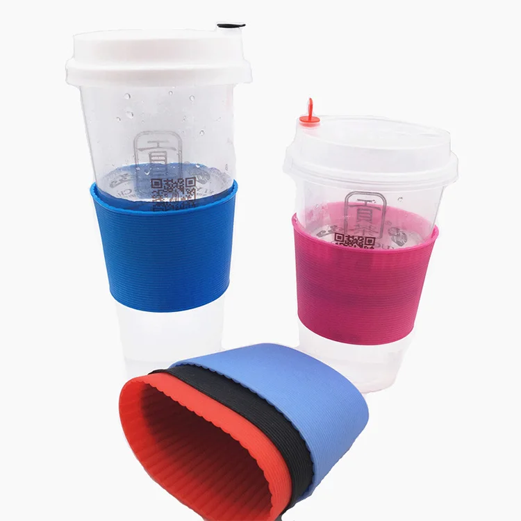 colorful food grade non toxic durable reusable silicone rubber coffee cup sleeve glass water bottle silicone sleeve