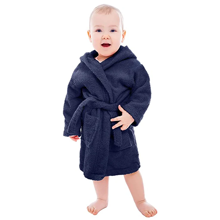 100% Organic Cotton Hooded Baby Robe Soft Terry Turkish Toddlers and Infants Cotton Bathrobe for Baby Boys and Girls