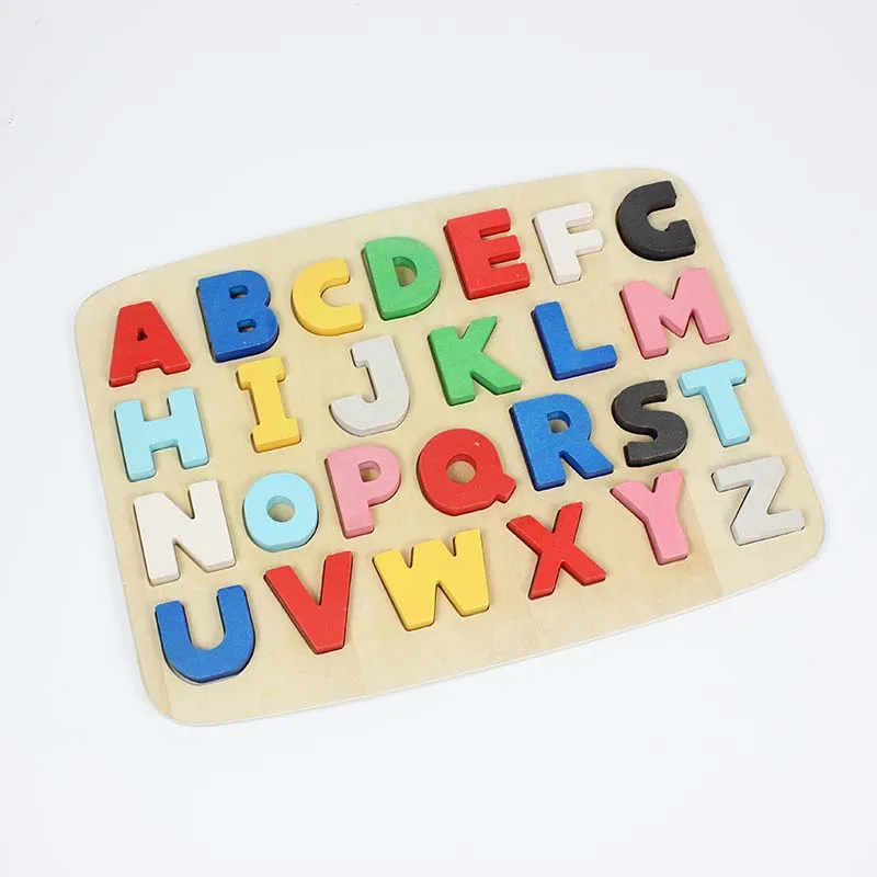 KIU Preschool Wooden Alphabet Puzzles Abc Puzzle Board Letter Puzzle board Toddlers Educational Learning Letters Toy