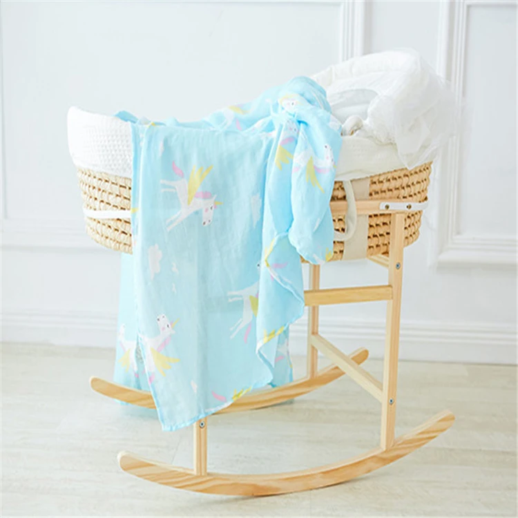 China Manufacturers Organic Bamboo Cotton Muslin Bed Sheets Swaddle Baby Blanket