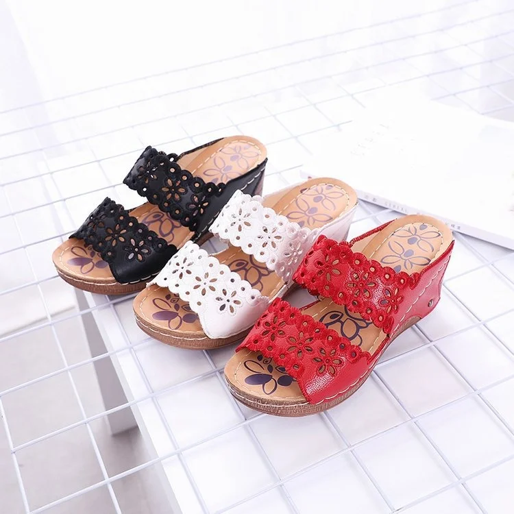 Women Shoes Casual Flowers Hollow Hook Loop Sandals