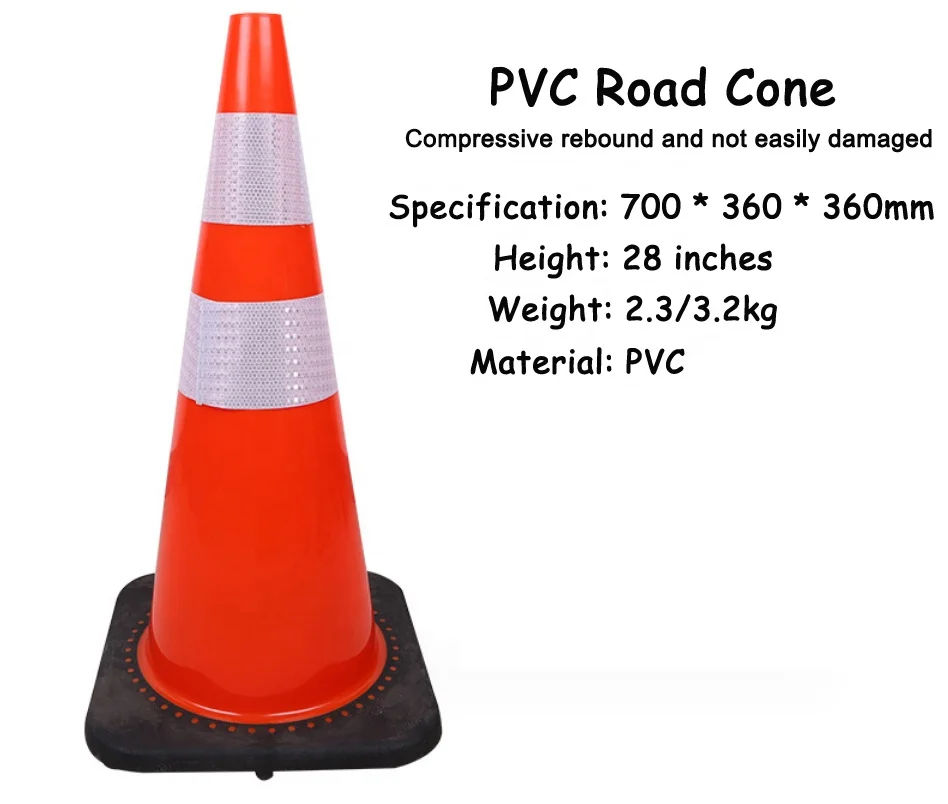 High quality colorful PU blue red reflective plastic traffic cone