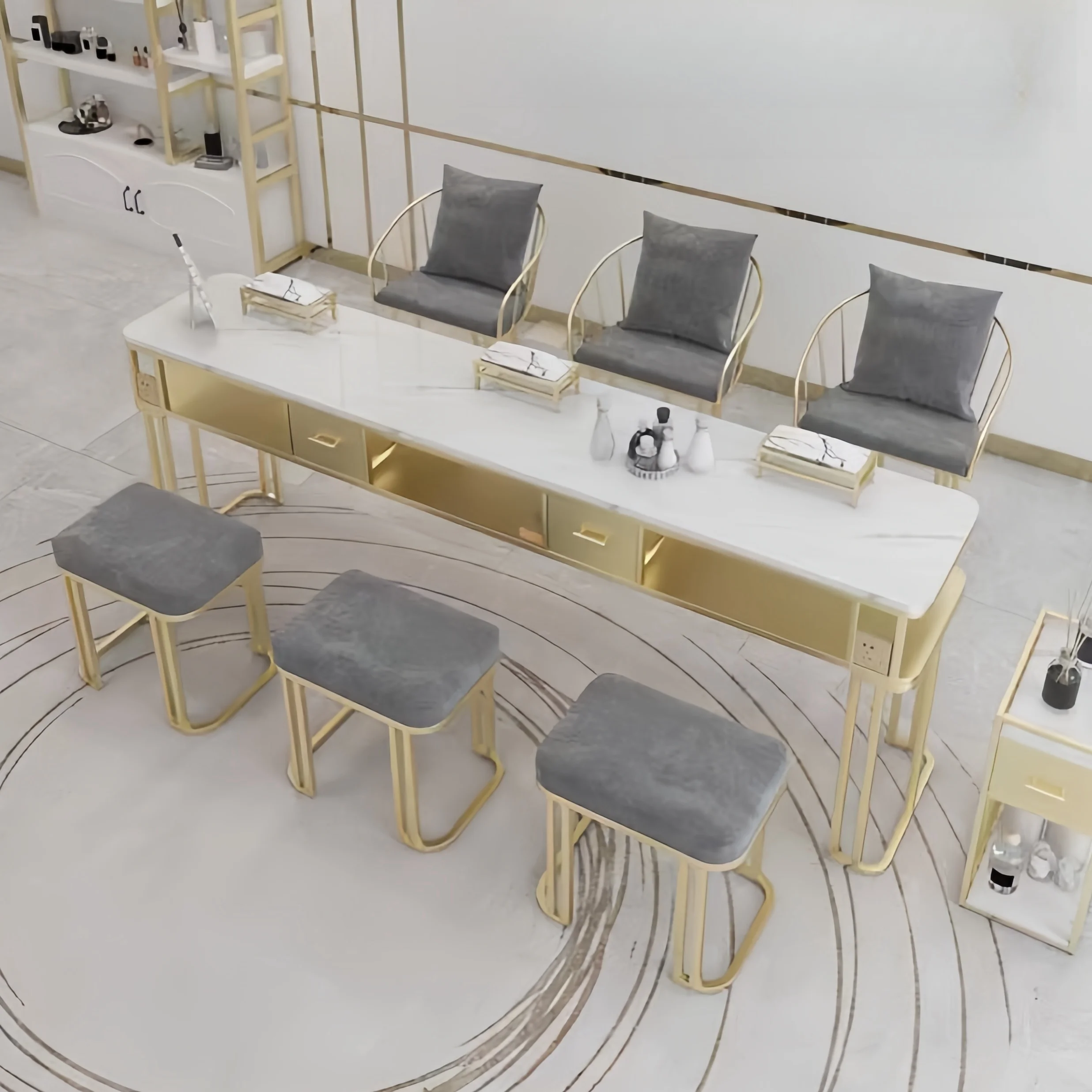 MoreDesign best sale salon massage furniture pedicure desk matching chairs manicure massage nail table with chair