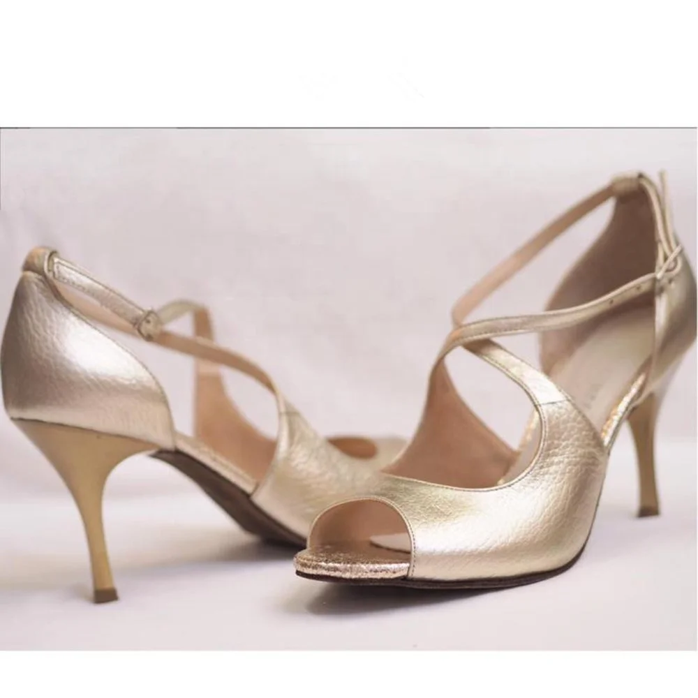 Zapatos De Baile Latino Mujer золотистые полиуретановые Женские Латинской сальсы; Высота каблука 9 см обувь для бальных танцев Новое поступление туфли латинских