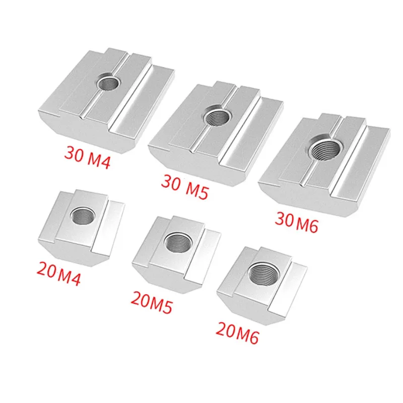 European Standard Roll in Locking Nuts 20 30 40 45 50 Series Al Profile M4 M5 M6 M8 Thread Slide-in T-slot Nut Sliding T Nut