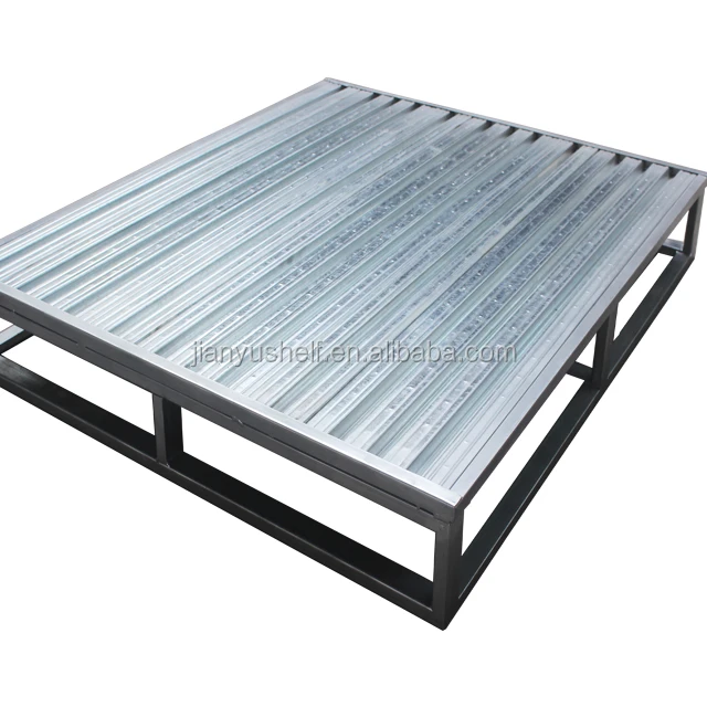 Steel pallet logistic storage two sided galvanized reusable metal shipping forklift factory iron pallets sheet metal pallet
