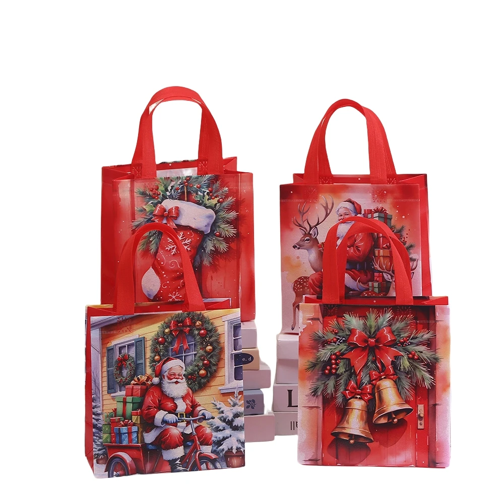 Christmas Treat tote Bags Multifunctional Non-Woven Christmas Bags for Gifts Wrapping Shopping
