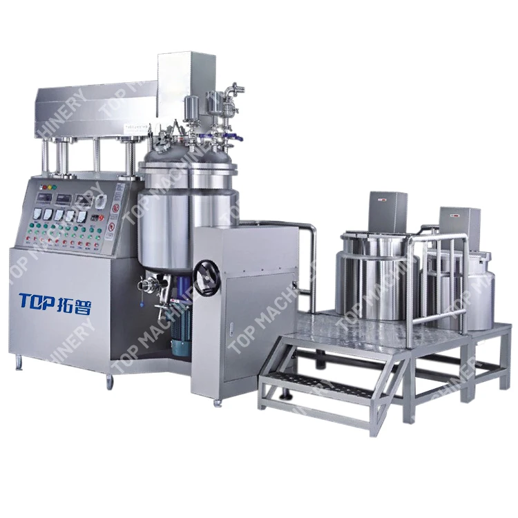 Steam Heating Chemical Mixing Equipment Body Lotion Hair Gel Shower Cosmetic Vacuum Homogenizer Mixer