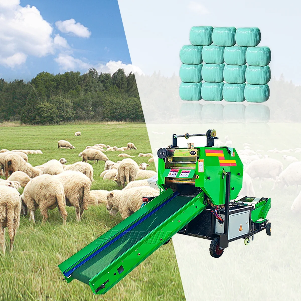Manufacturers mini square hay baler semi industrial vacuum baler baler machine engine type in kenya