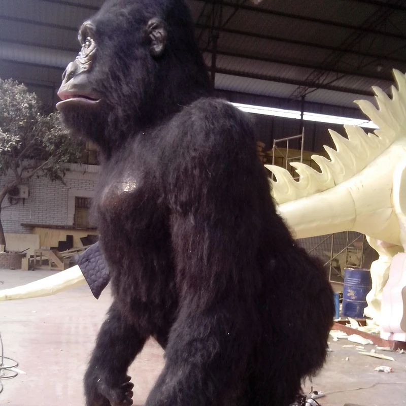 Gorilla Animatronic Statue Simulation King Kong Realistic Decoration Animals Sculpture Amusement Park Theme Park Statue Zoo