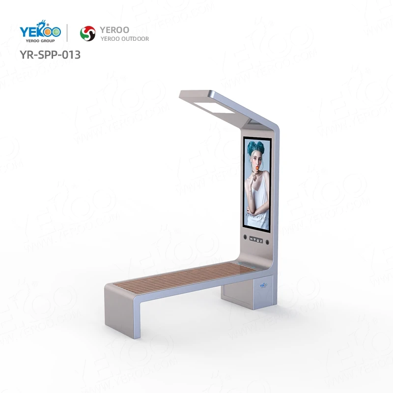 Low Price Solar Power Galvanized Steel Smart Park Bench with Roof