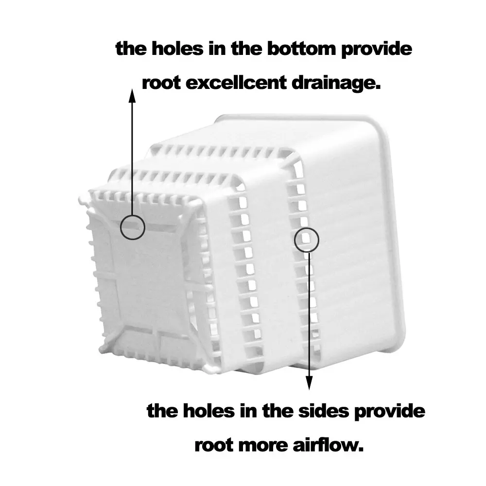 
Plastic Square Nursery and Seedling Pot Container Seed Starting Transplant Planter with Drain Hole for Succulents 