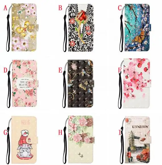 For Sony Xperia 20 XZ5 3D Bling Flower Print Wallet Leather Case Flip Cards Slot Phone Pouch Stand Cover
