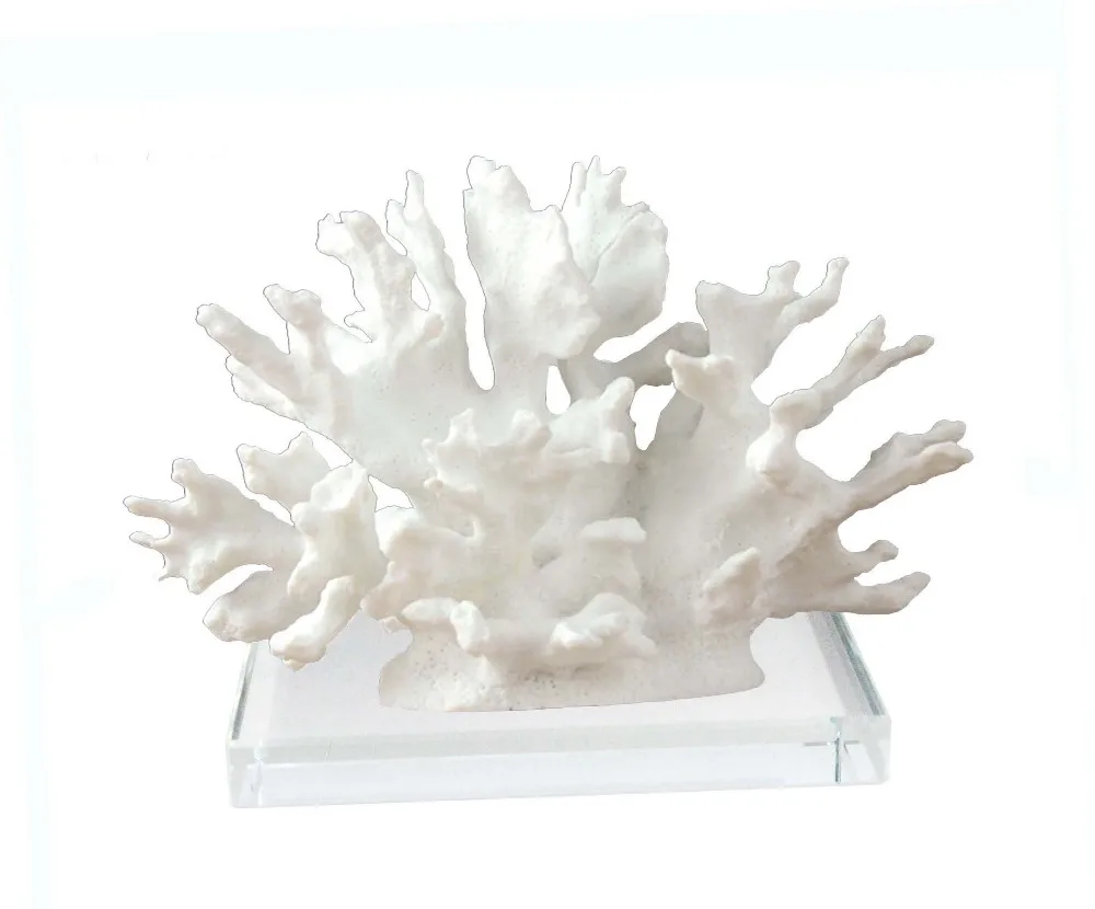 Cream resin Coral Decoration/Wedding Center Beach Coral resin sculpture can be customized