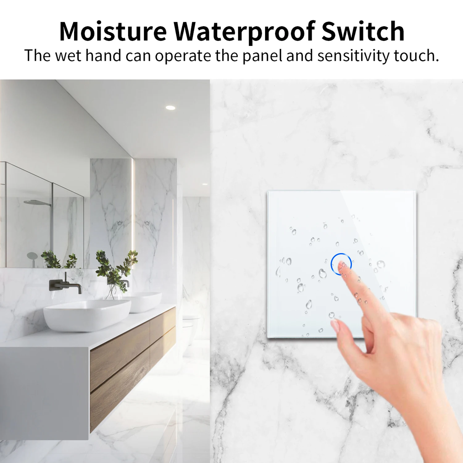 Bingoelec  home appliances  Zigbee 1gang smart switch no neutral and capacitor wall touch  electrical light switch