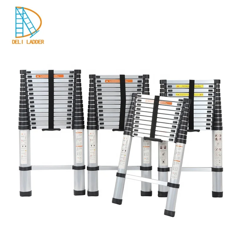 DELILADDER  12.5FT Extension Ladder Folding Aluminum Telescopic Ladder