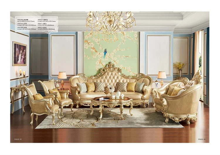 Hotel Furniture Luxury Lounge Sofa Simple Style Living Room Sofa Antique Wooden Modern Solid 3 Seater Sofa Set