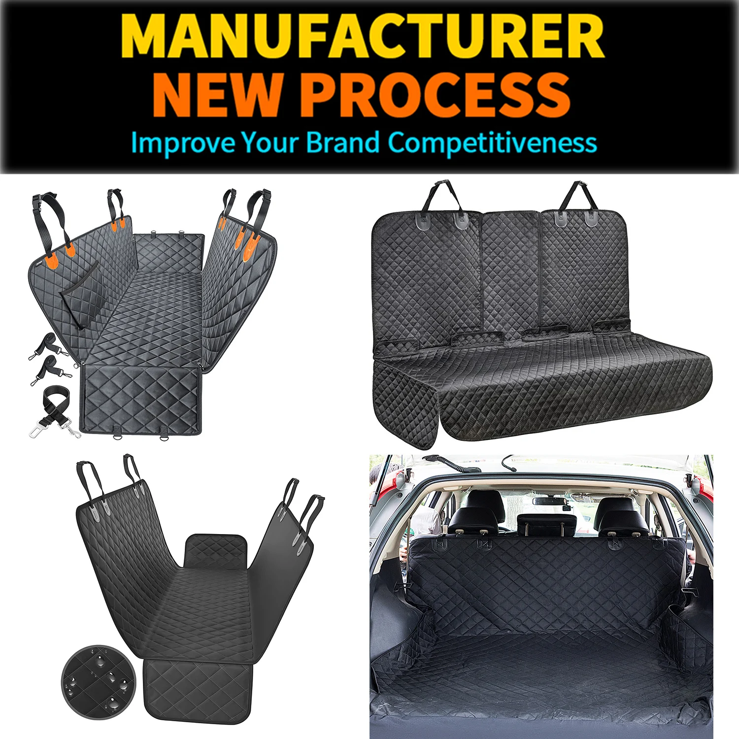 High quality pet car mats 100% waterproof back seat protector dog car seat cover for dog back seat