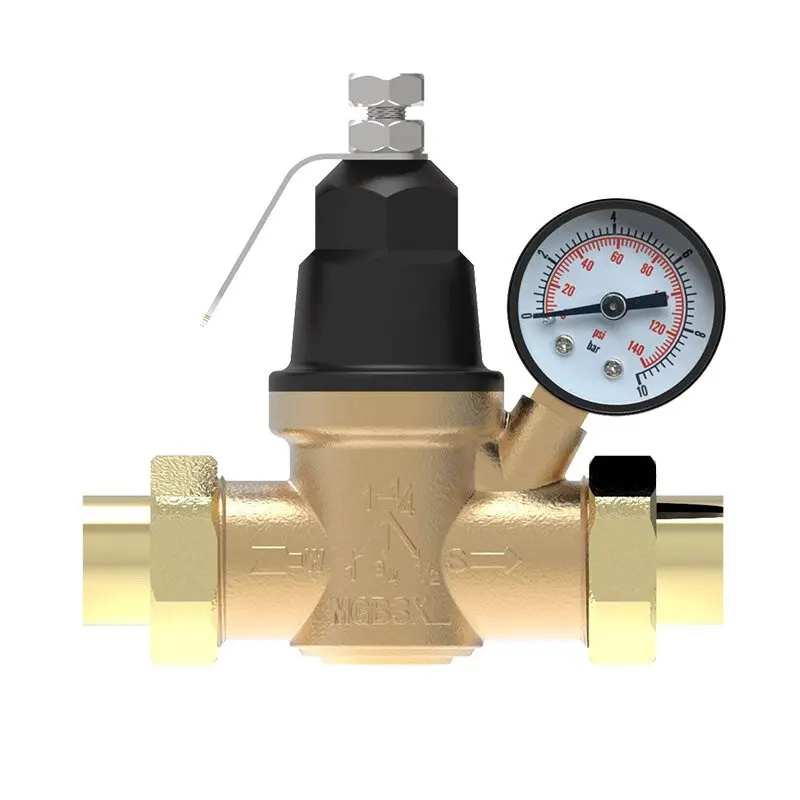 Wholesale Industrial-Grade Manual brass pressure reducing valve With Pressure Gauge pressure balance valve for General Use