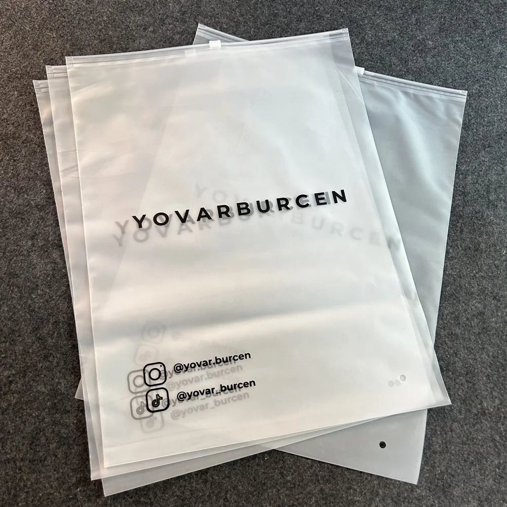 Custom zipper bags matte Frosted packaging bag Eva transparent pouch Zip lock Bag Plastic for clothing