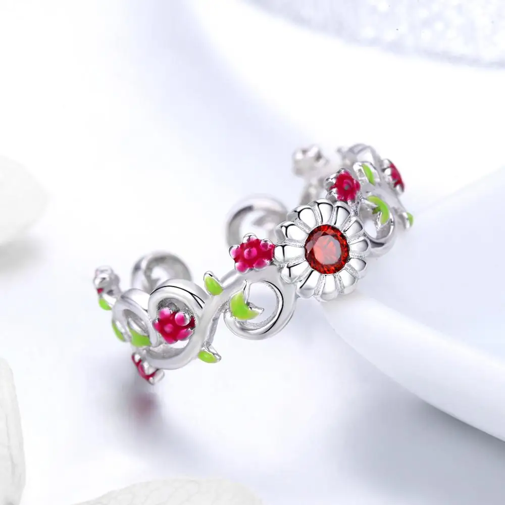 
Hot selling dubai jewellery colorful flower stone gems zirconia silver 925 Ring jewelry 