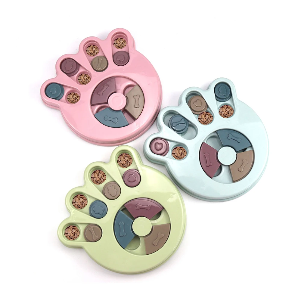 Slow Eating Interactive Training Pet Puzzle Toys Food Treats Twister Game Plate for Dog