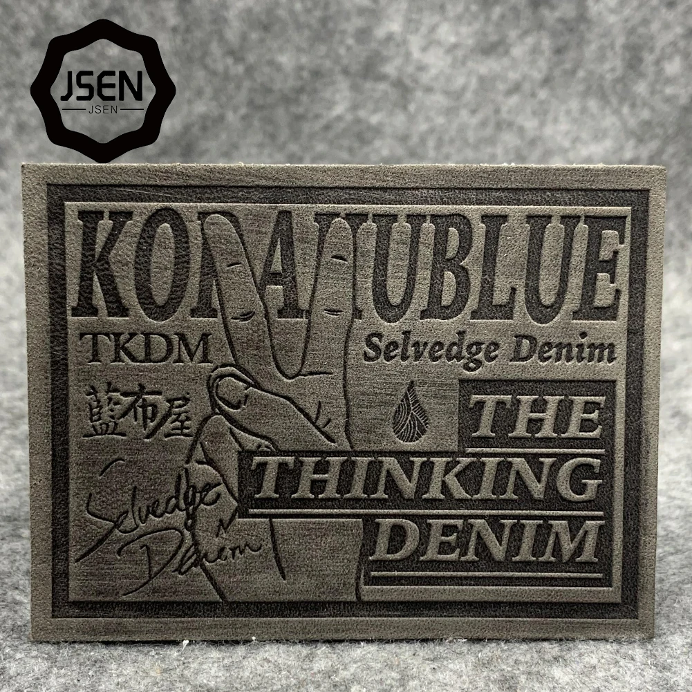
Best price Custom brand jeans tag pu label embossed leather label patch for clothes garment 