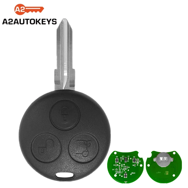 A2AUTOKEYS для Mercedes Benz Smart Fortwo 450 Forfour Coupe родстер с 3 кнопками 433 МГц пульт дистанционного управления