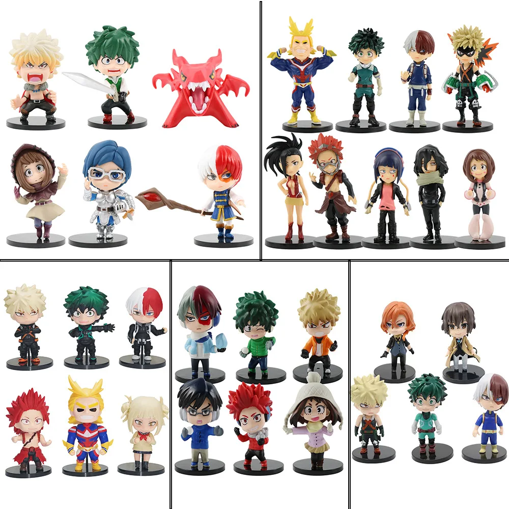 6 Pieces/set Character Bakugou Katsuki Model My Hero Academia Anime Action Figure Set