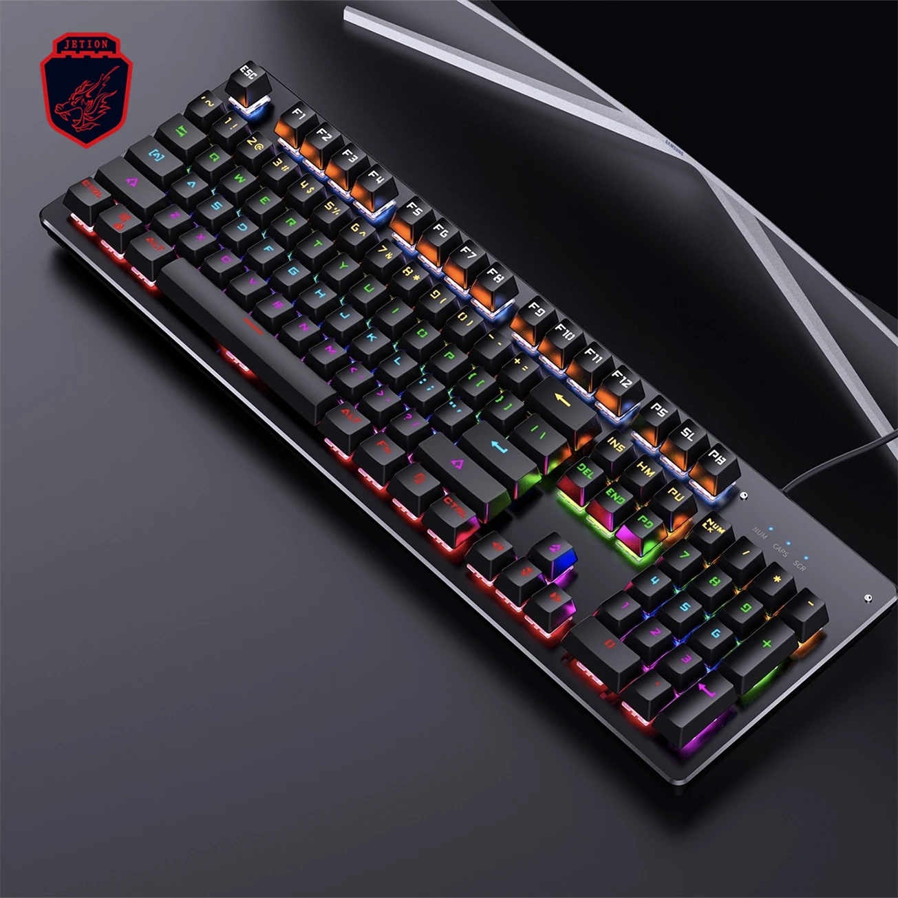 
Wired gaming Mechanic keyboard ergonomics computer accessories keyboard pc Black White mixed light square key version on stock 