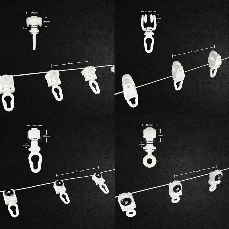 Factory Price Modern Motorized Curtain Rail Accessories Carrier Ripple Fold Curtain Track Electric Curtain Master Carrier