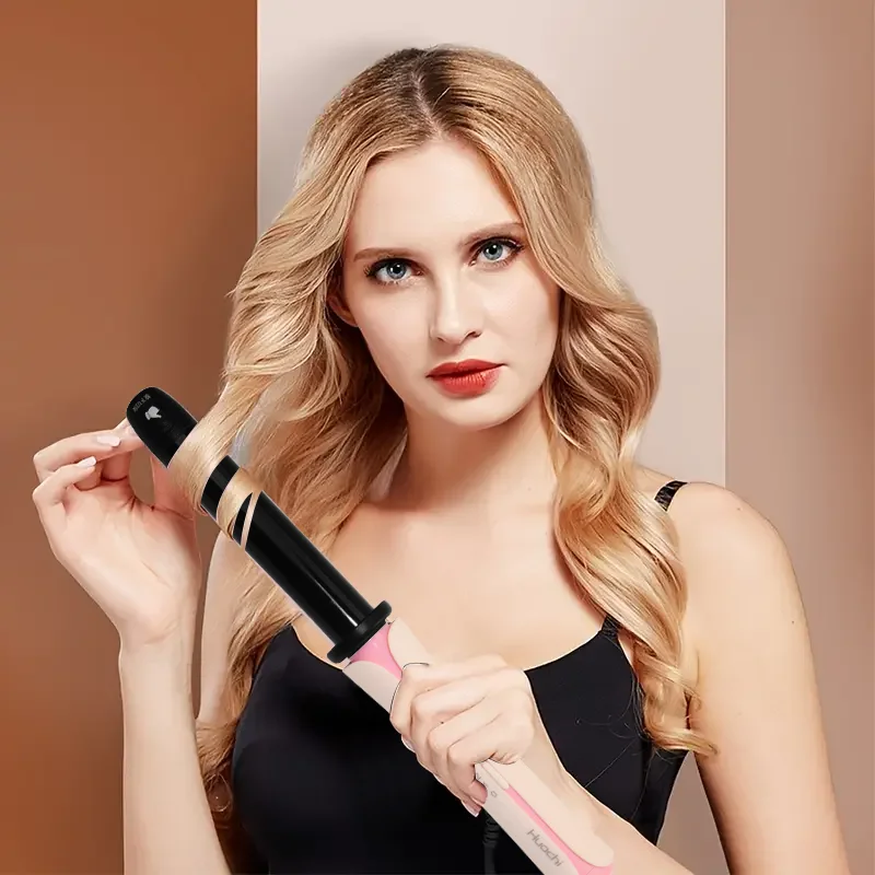 Factory Private Mode Long Barrel Hair Curling Iron LED Display Hair Brush 3 Heat Settings Electric Hair Comb