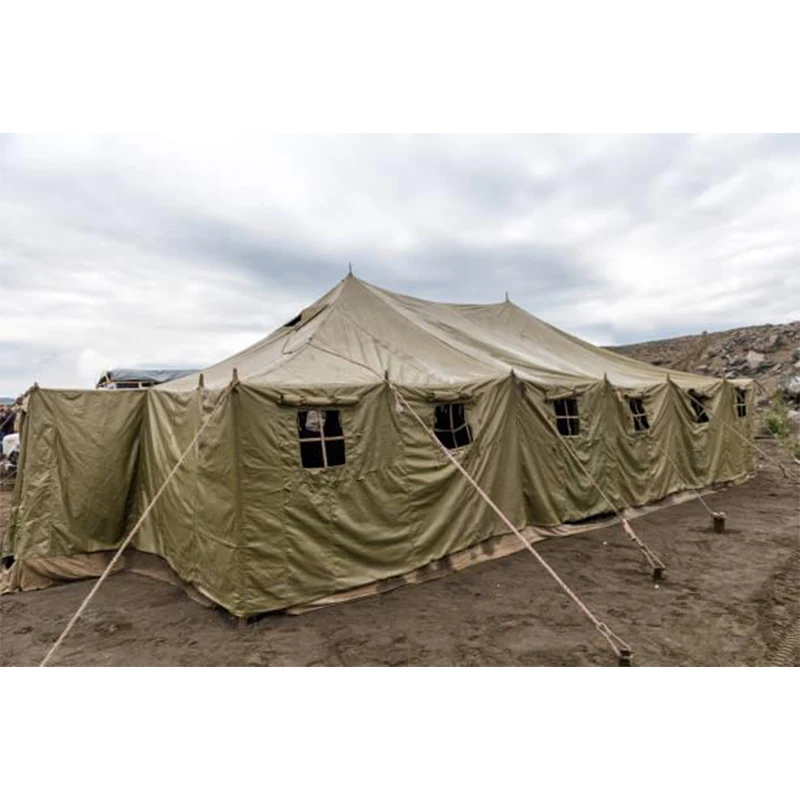 Waterproof and fire resistance USV 56 80 people use tarpaulin 500-700gsm  canvas tent