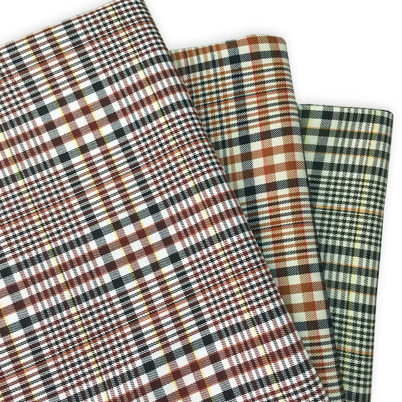 
new fashion check style polyester viscose quality suit fabric 