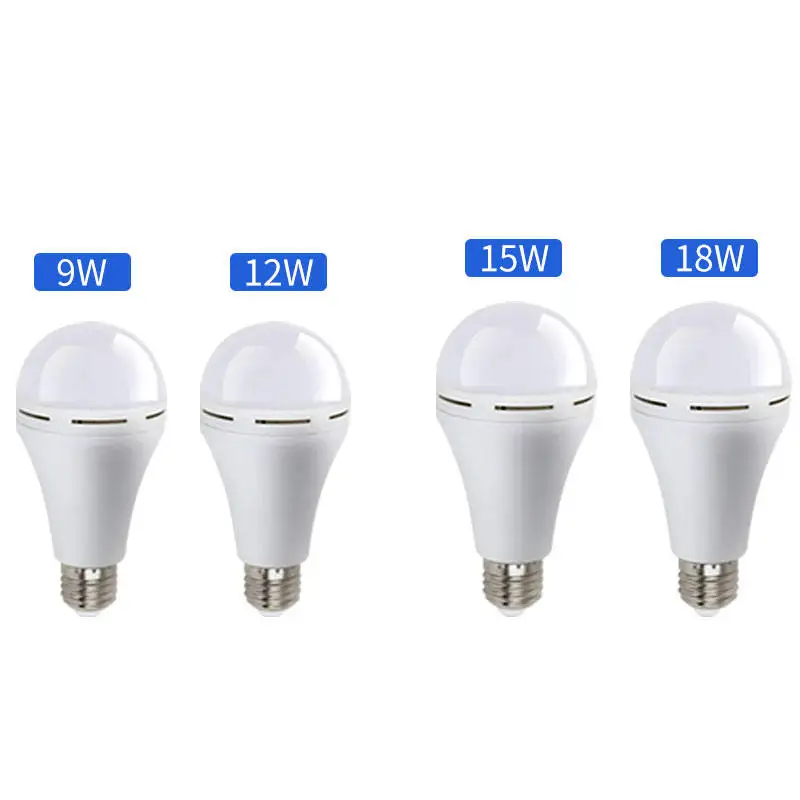 Factory Wholesale Rechargeable LED Emergency Bulb Light E27 9W 12W 15W 1200mAh Rechargeable Battery Bulb Lamp For Outdoor Indoor