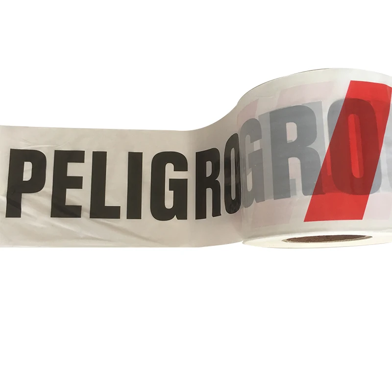 Factory Supply PE Red and White Caution Warning tape Safety Marker Barrier Tape