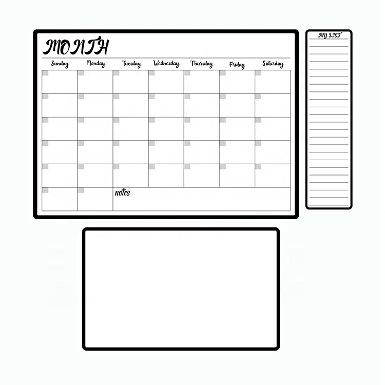 High Quality Dry Erase Custom Calendar Weekly Chart Printing Calendar Custom