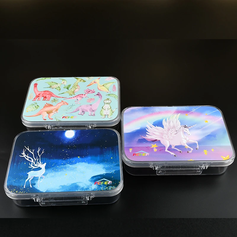 Aohea hot Plastic Clear Metal Bento Stainless Steel Kids Lunch Box tritan material BPA free Customisable lunch box