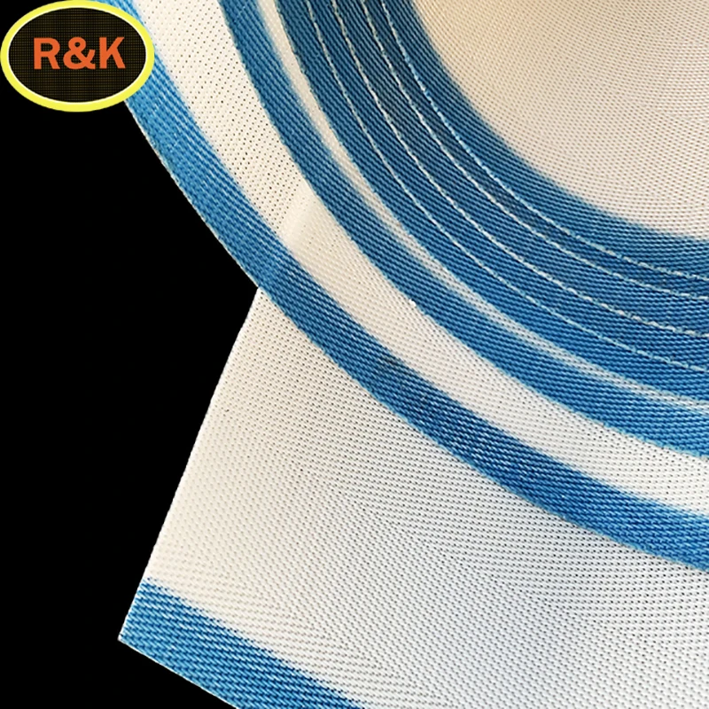 White Blue With Rubber Edge Polyester Plain Weave Linear Mesh Belt Surface Is Smooth And Easy To Wash Monofilament Uniform