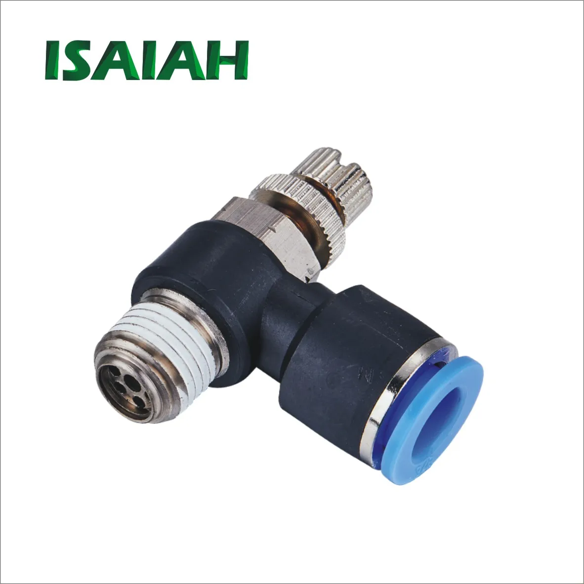 ISC06-G01 pneumatic throttle valve with one-touch fitting plastic elbow type air flow speed control valves